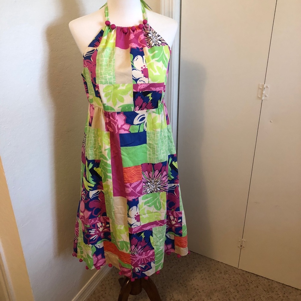 Lilly Pulitzer Vibrant Floral Patchwork Dress
